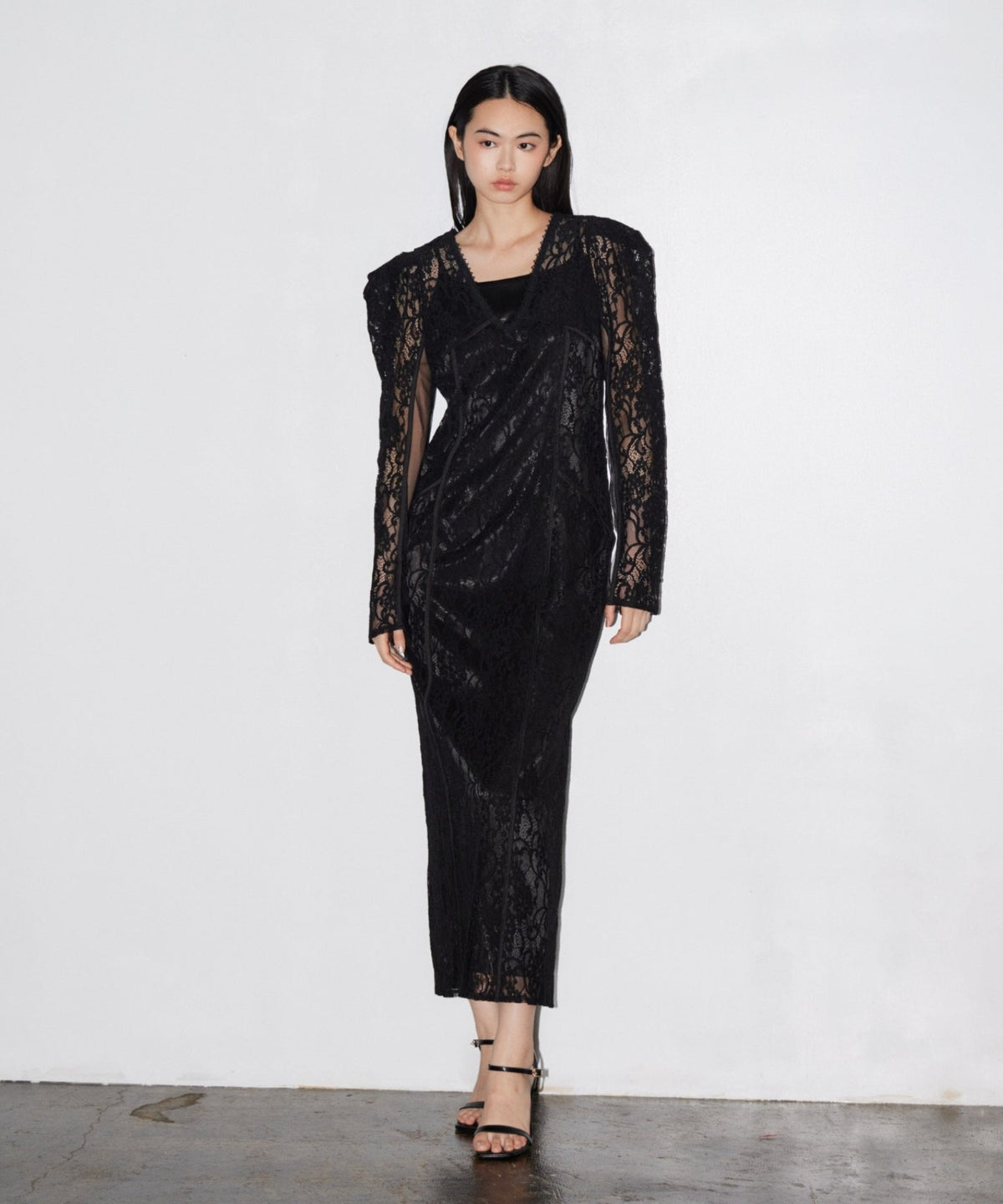 CORDED LACE LAYERED DRESS