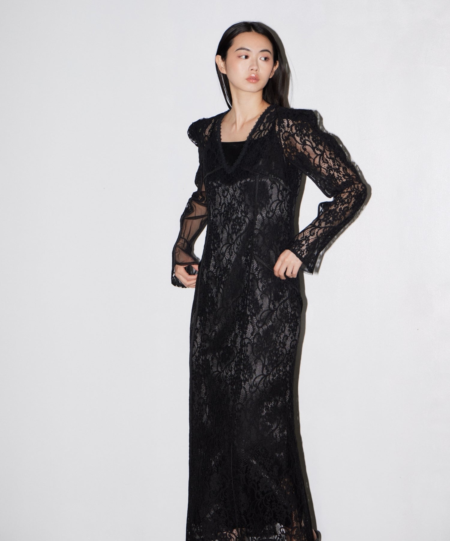 CORDED LACE LAYERED DRESS