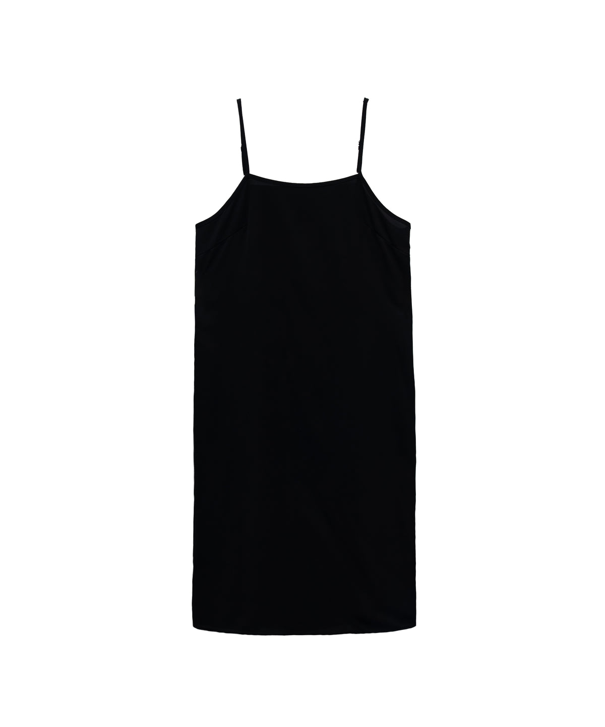 CONTRAST COLLAR DRESS ブラック 正面ペチコート全身物撮り画像