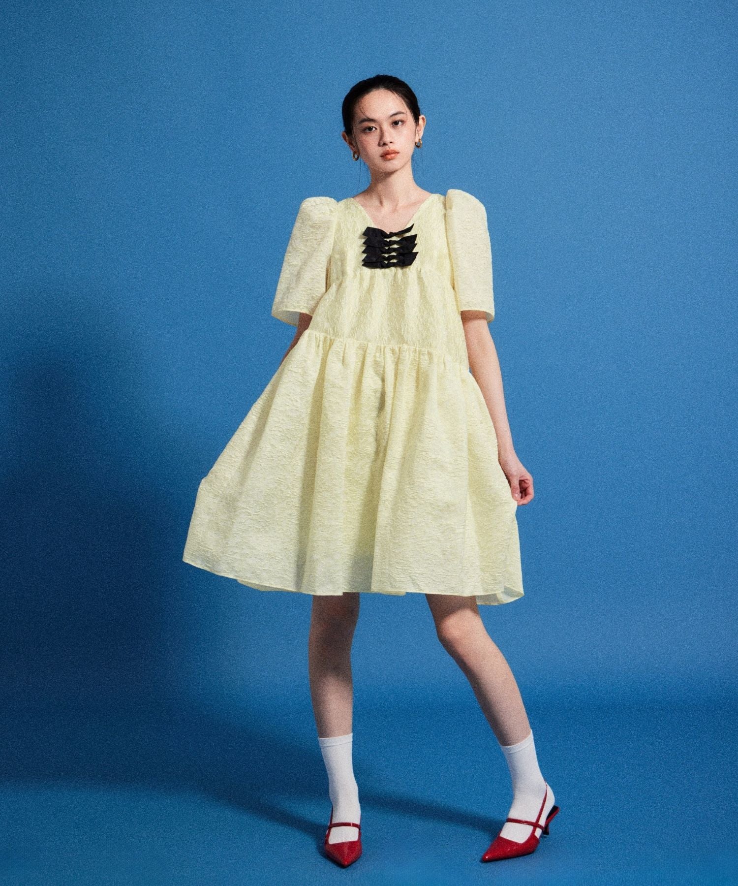 EDGE RIBBON MINI DRESS