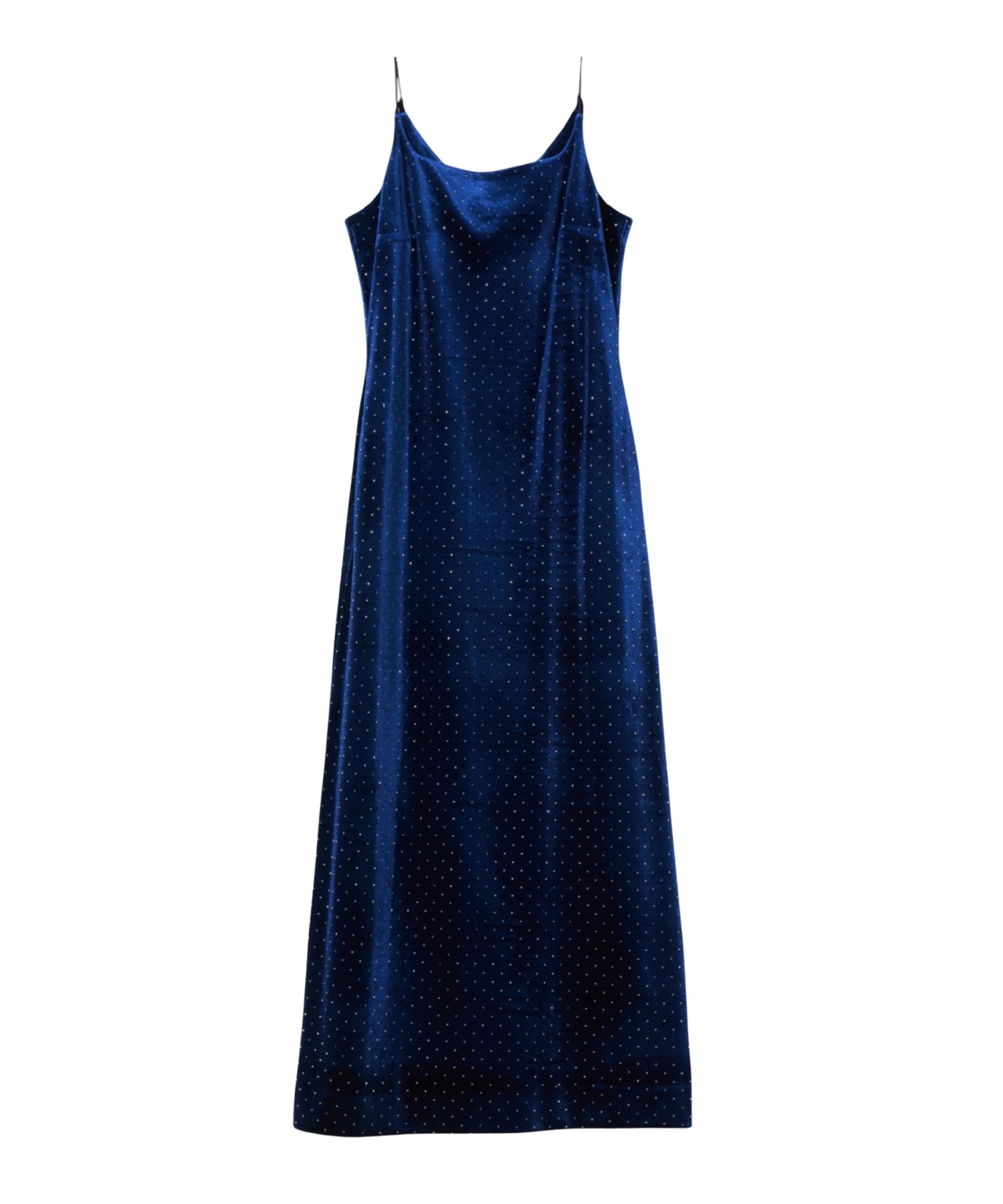 CURVED SQUARE VELOUR DRESS
