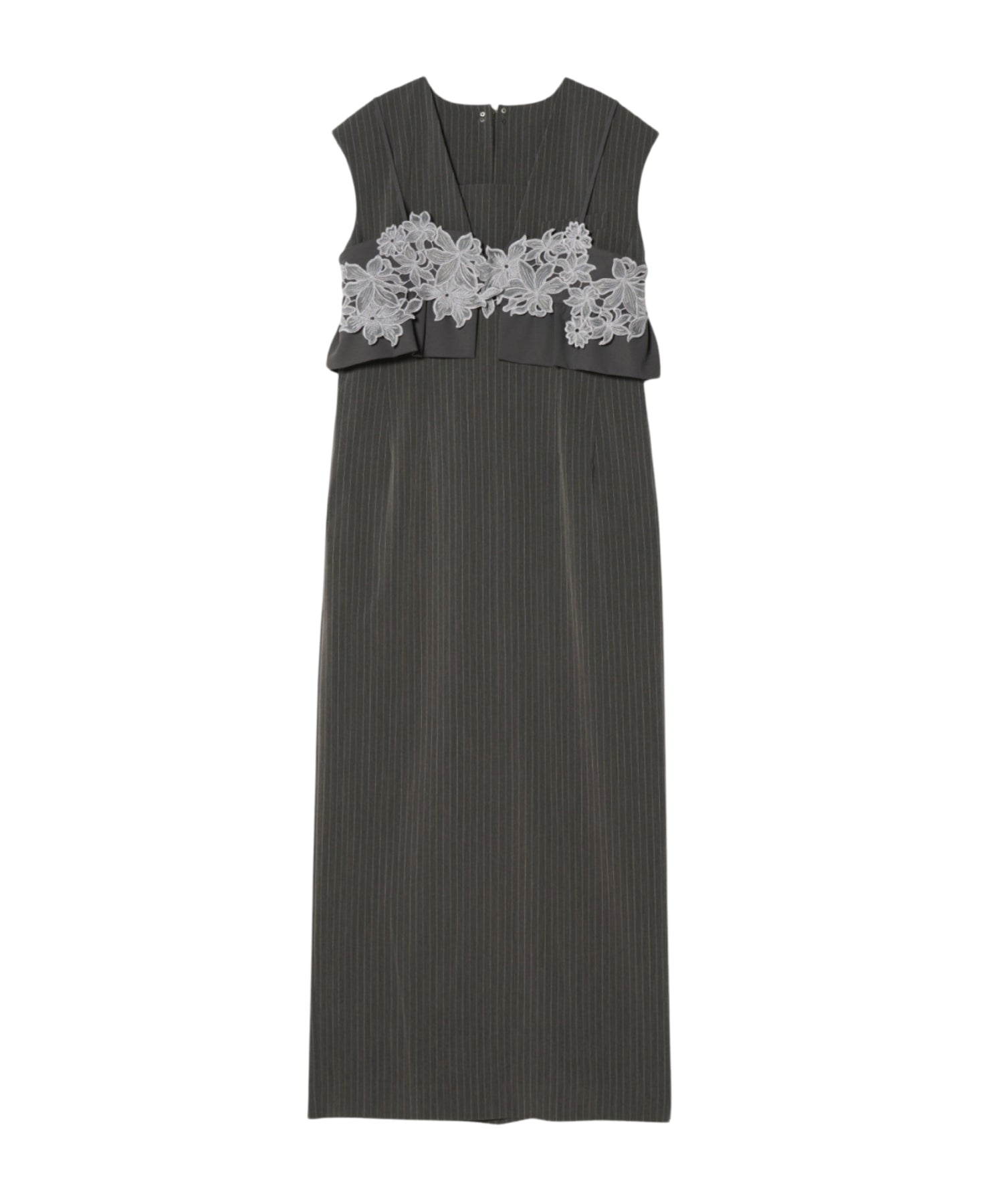 PINSTRIPE SLEEVELESS BUSTIER DRESS