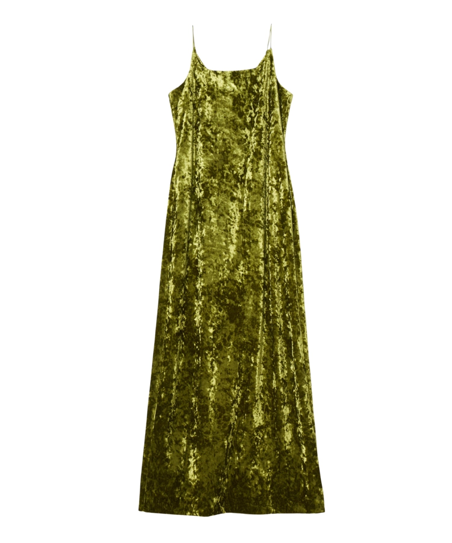CURVED SQUARE VELOUR DRESS