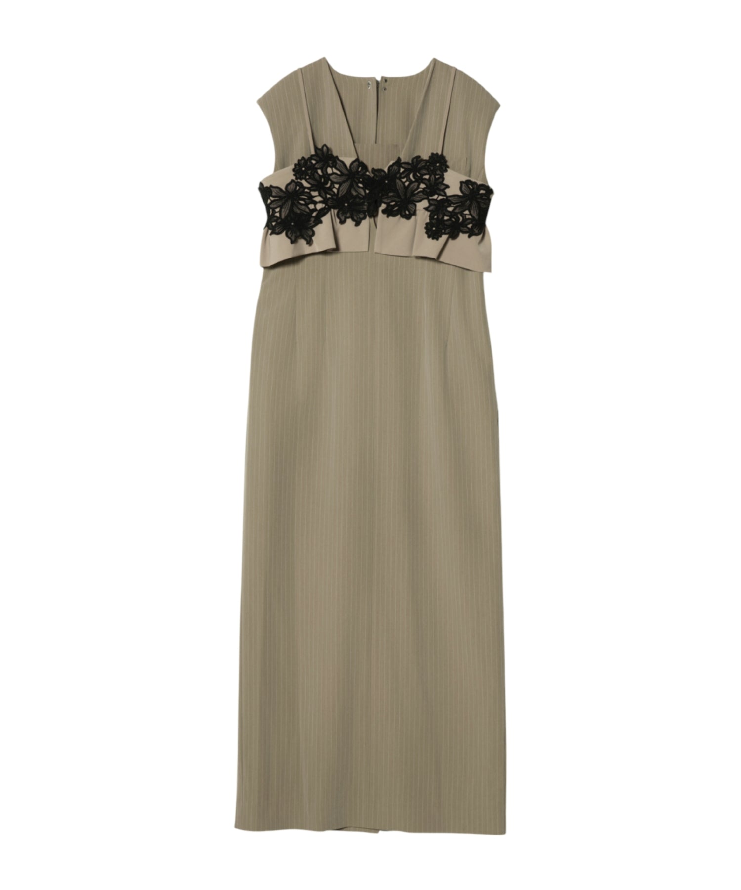 PINSTRIPE SLEEVELESS BUSTIER DRESS