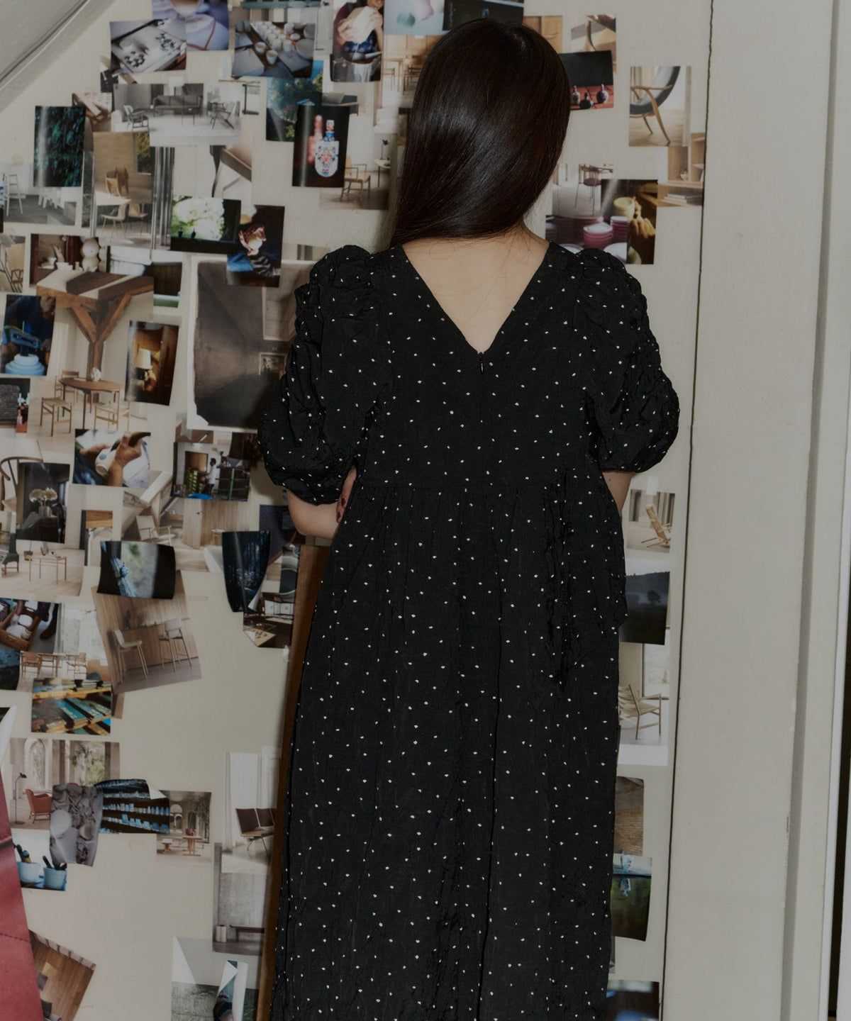 【POPUP】BUBBLE SLEEVE JACQUARD DRESS
