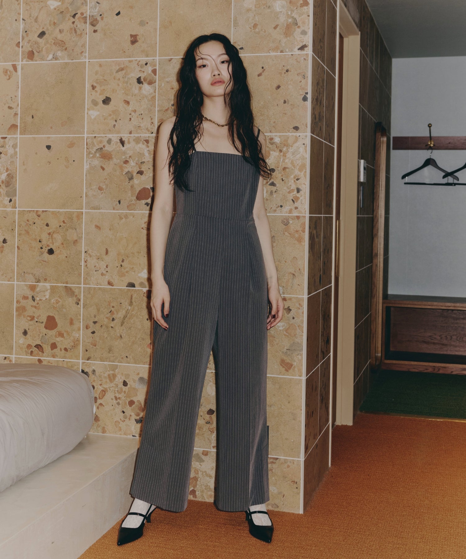 PINSTRIPE ALL IN ONE DRESS