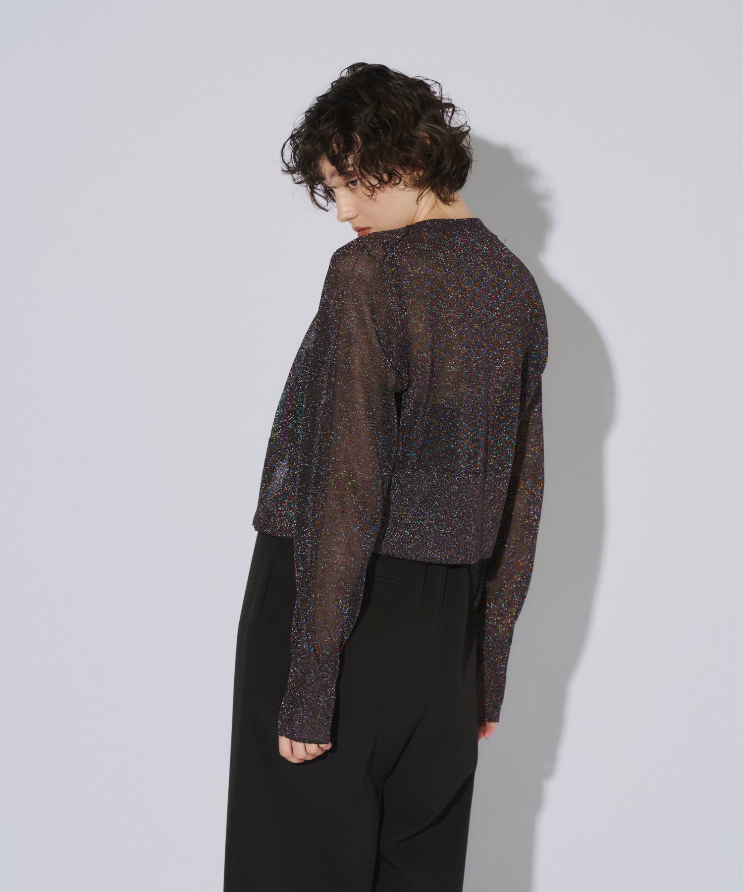 GLITTER CREW NECK CARDIGAN