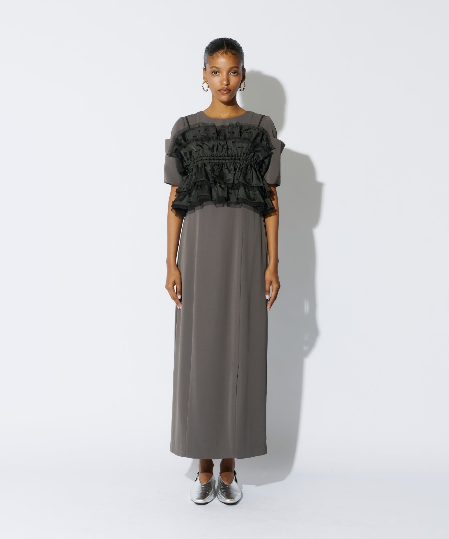 RIBBON JACQUARD BUSTIER DRESS