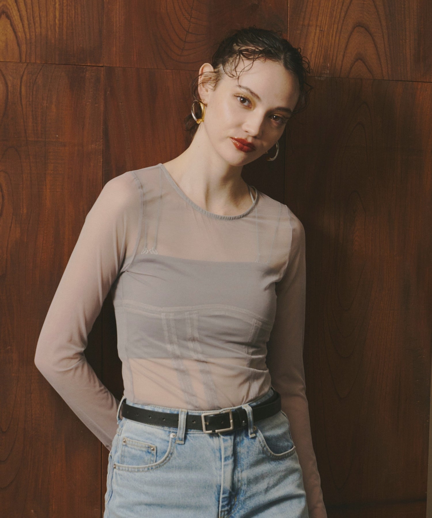 CORSET STYLE SHEER TOPS
