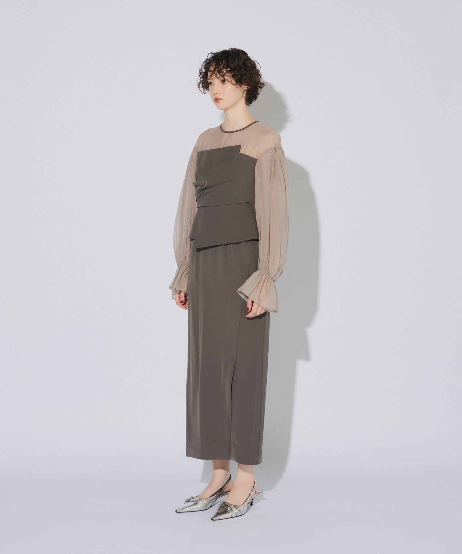 DRAPED BUSTIER DRESS