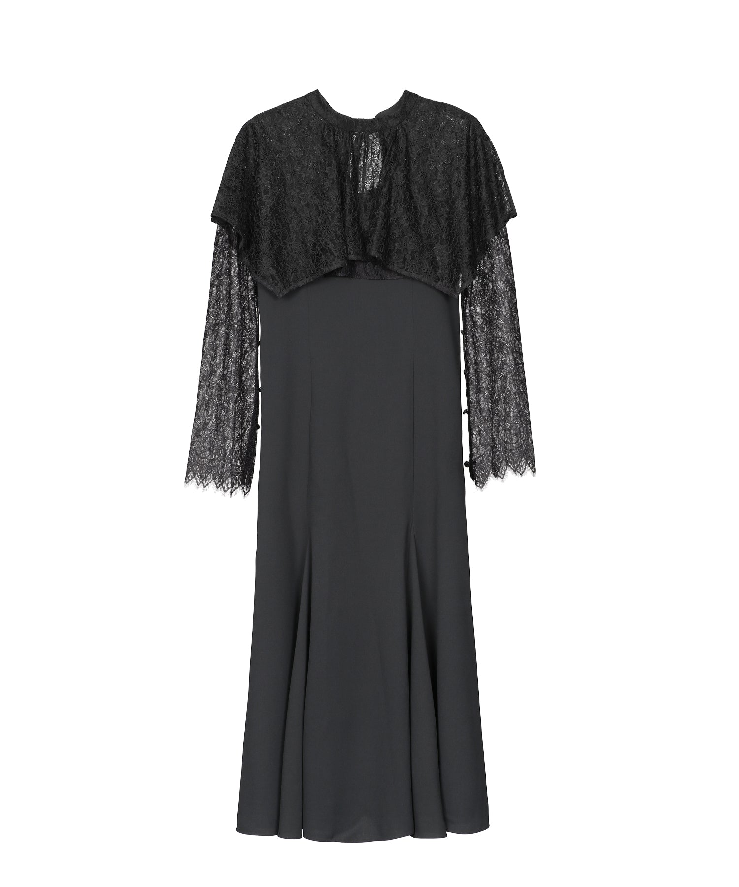 LAYERED CAPE DRESS
