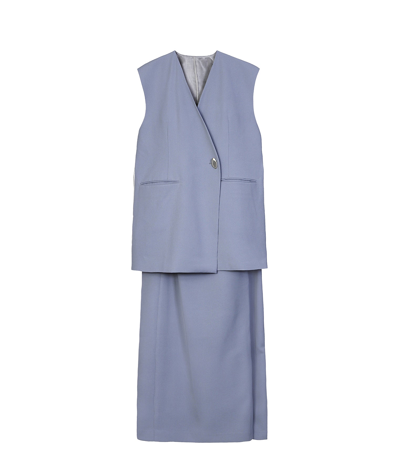 BACK SHEER GILET SETUP DRESS