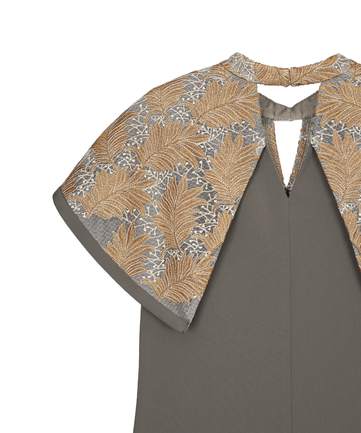 EMBROIDERY CAPE DRESS