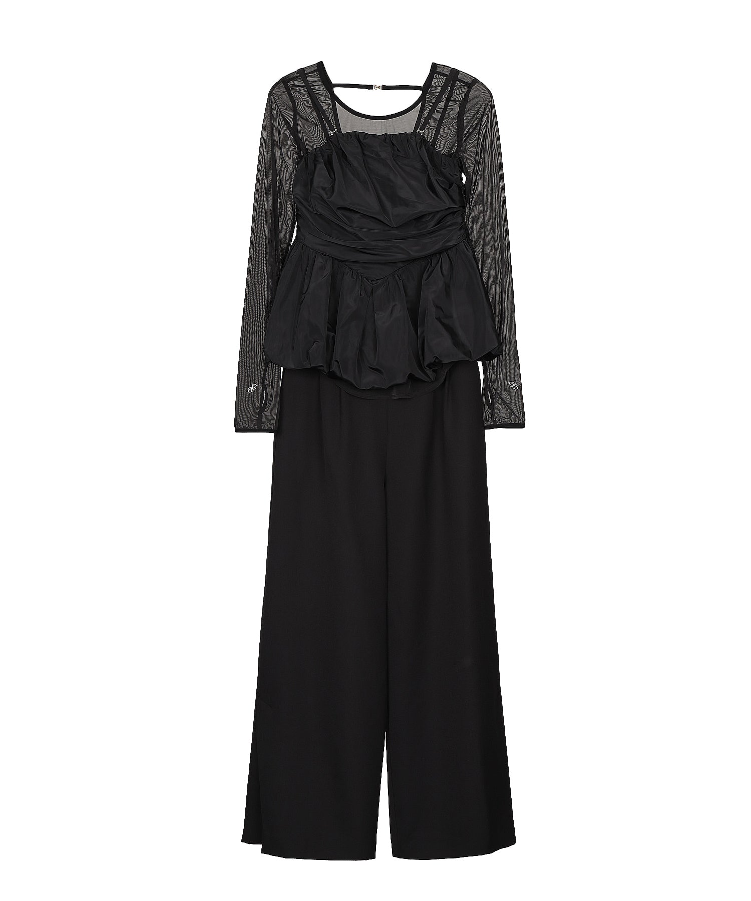 SHIRRING GATHER SETUP DRESS