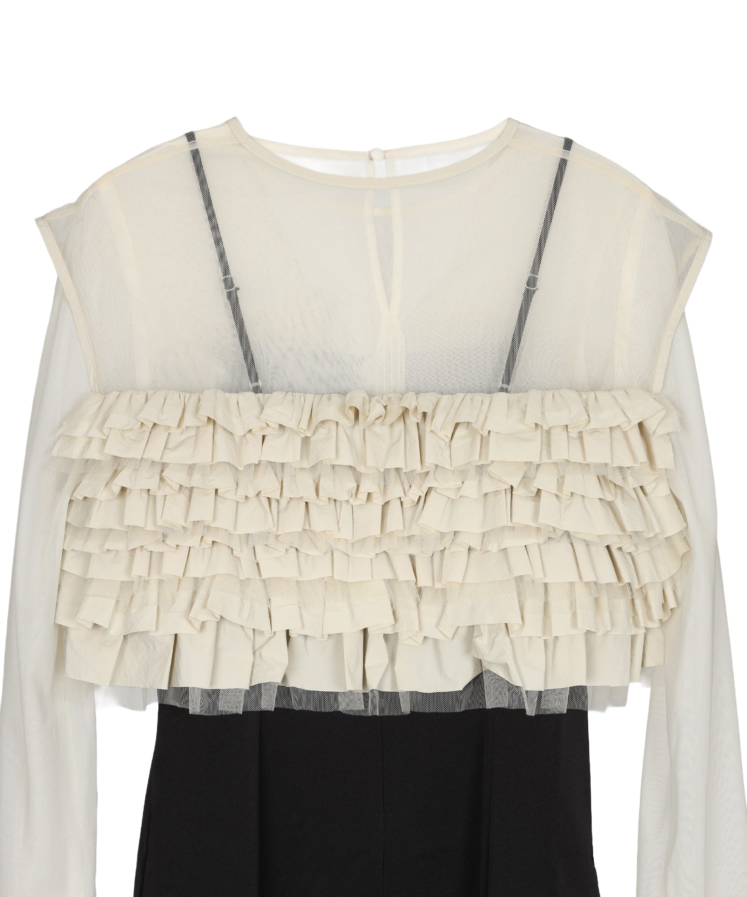 TAFFETA TULLE VEST SET DRESS