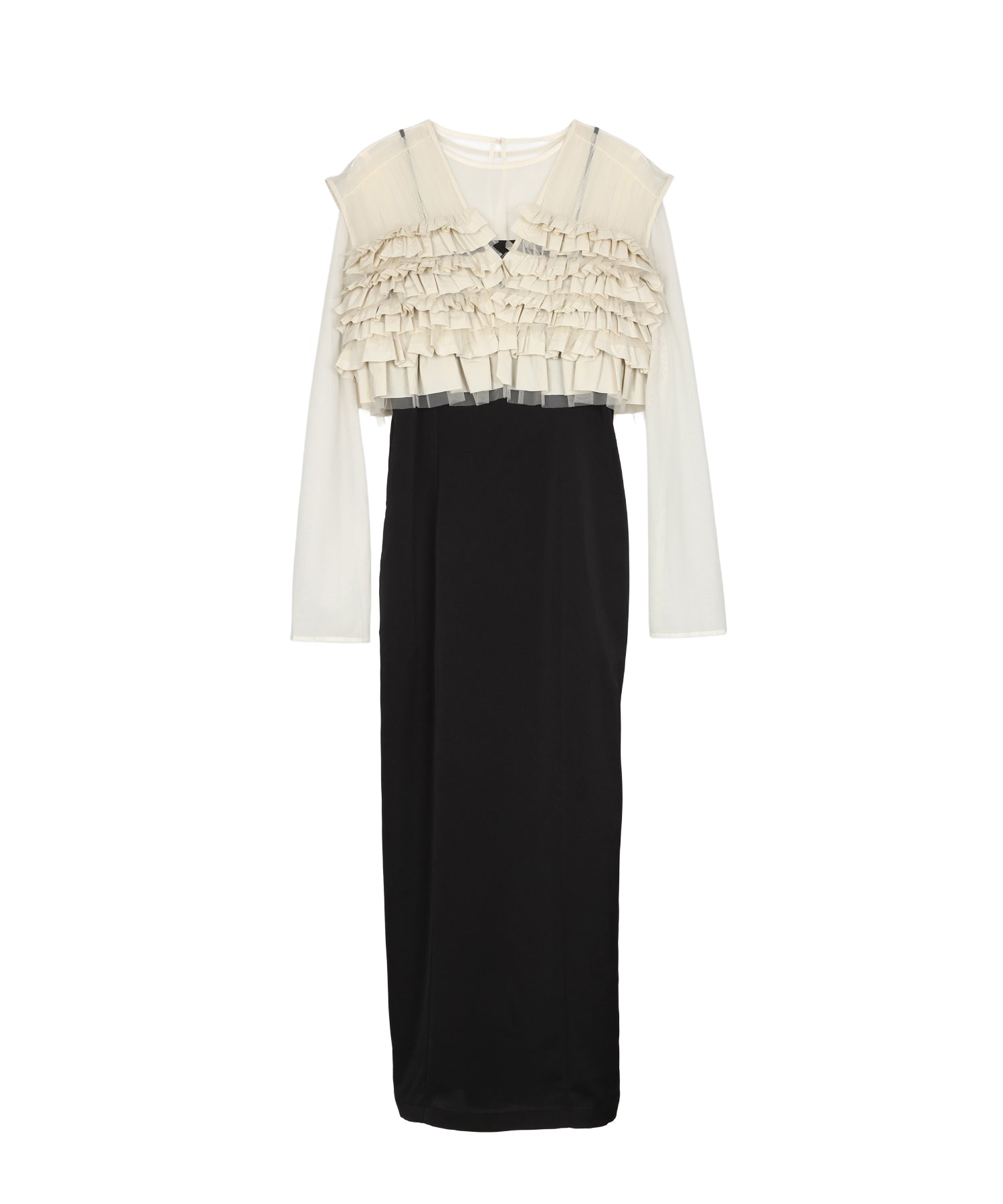 TAFFETA TULLE VEST SET DRESS