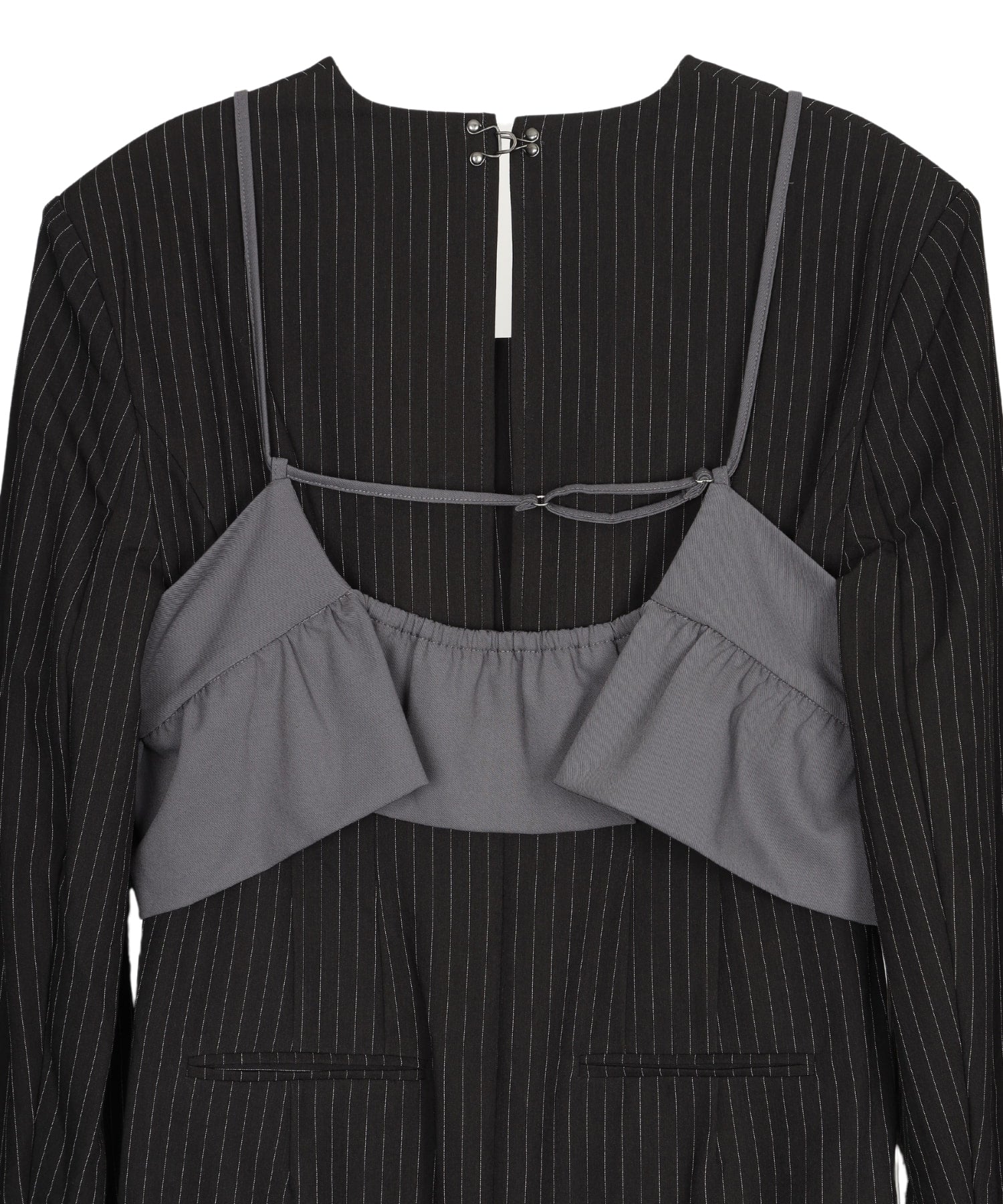 PINSTRIPE TAILORED BUSTIER DRESS