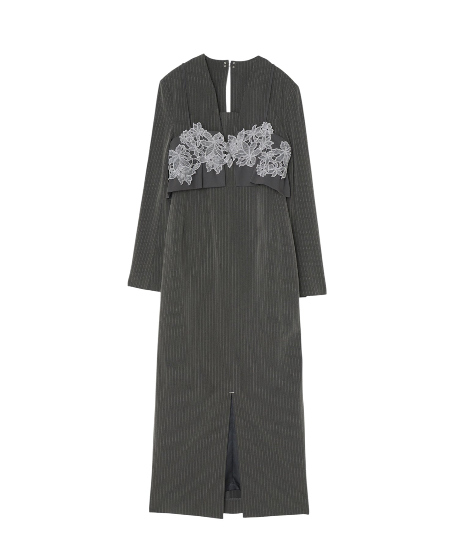 PINSTRIPE TAILORED BUSTIER DRESS