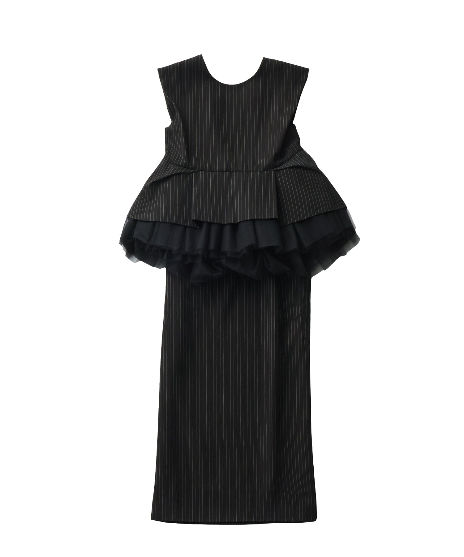 PINSTRIPE PEPLUM SETUP DRESS