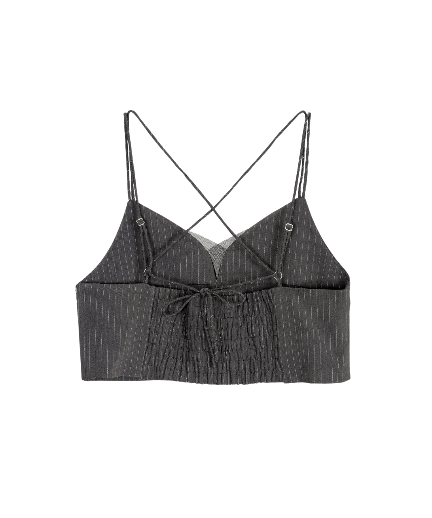 PINSTRIPE BUSTIER WIDE PANTS DRESS