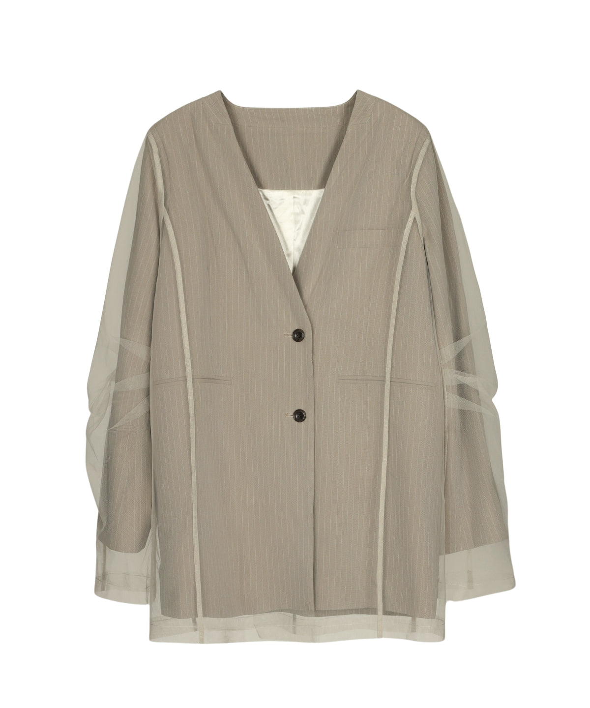 STRIPE LAYERED TULLE JACKET