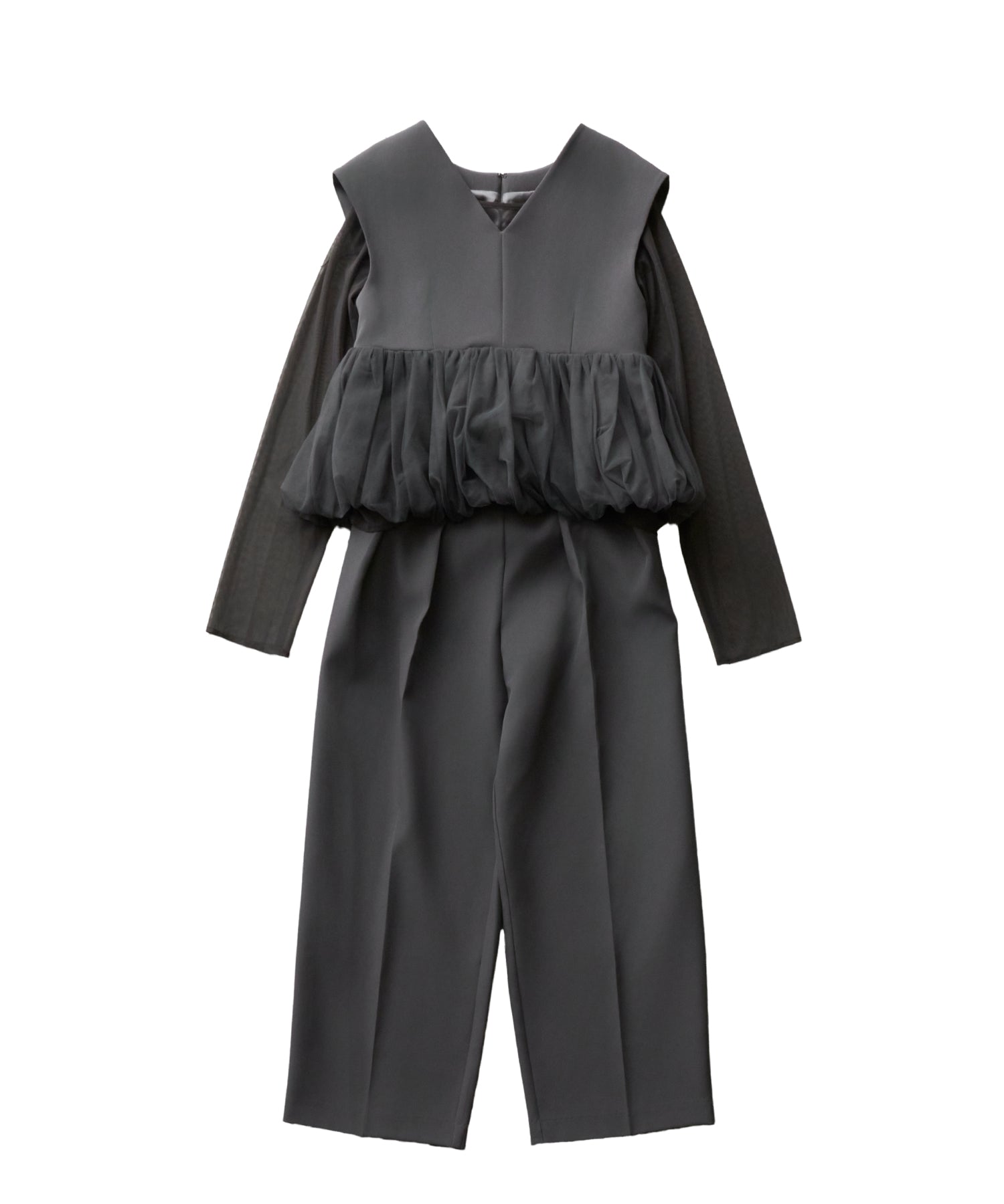 PEPLUM TULLE SET UP PANTS DRESS