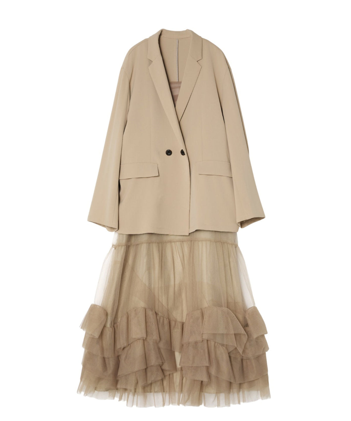 VOLUME TULLE JACKET SET DRESS