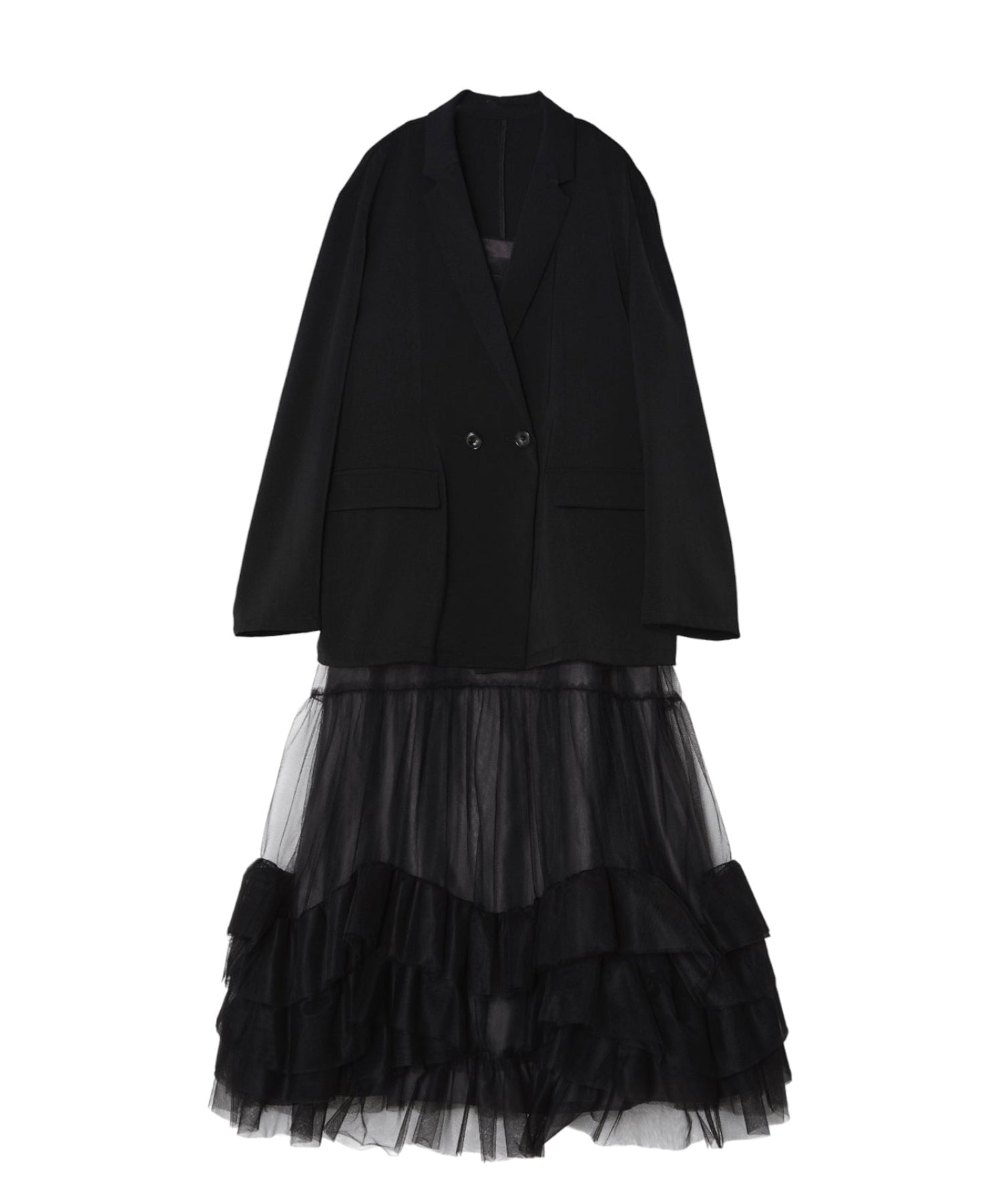 VOLUME TULLE JACKET SET DRESS