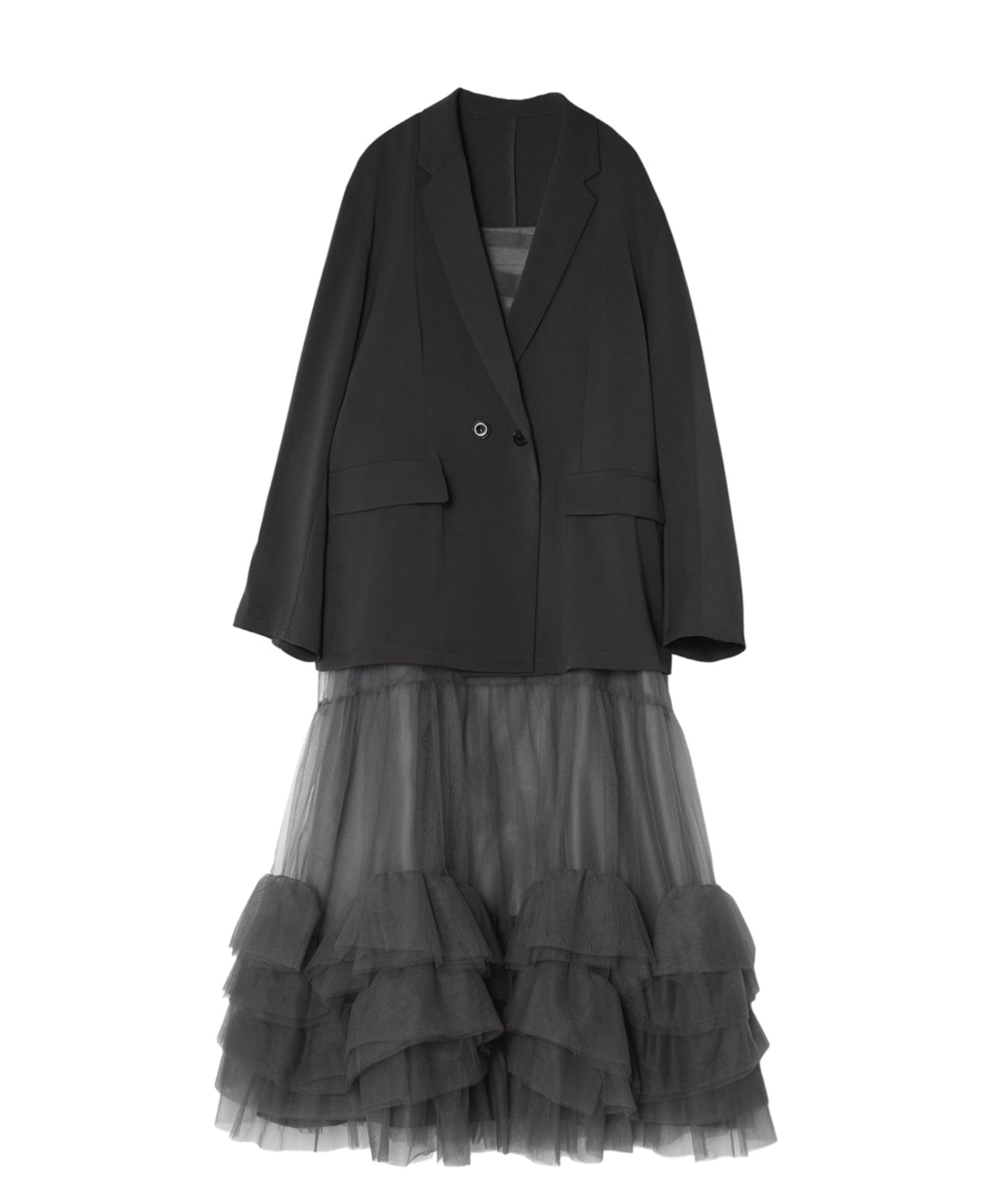 VOLUME TULLE JACKET SET DRESS