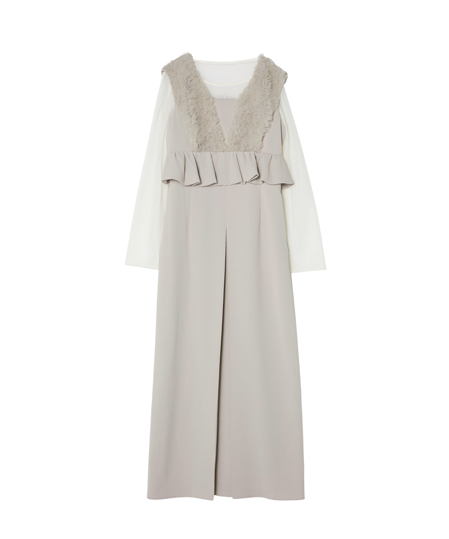 VOLUME TULLE PEPLUM DRESS