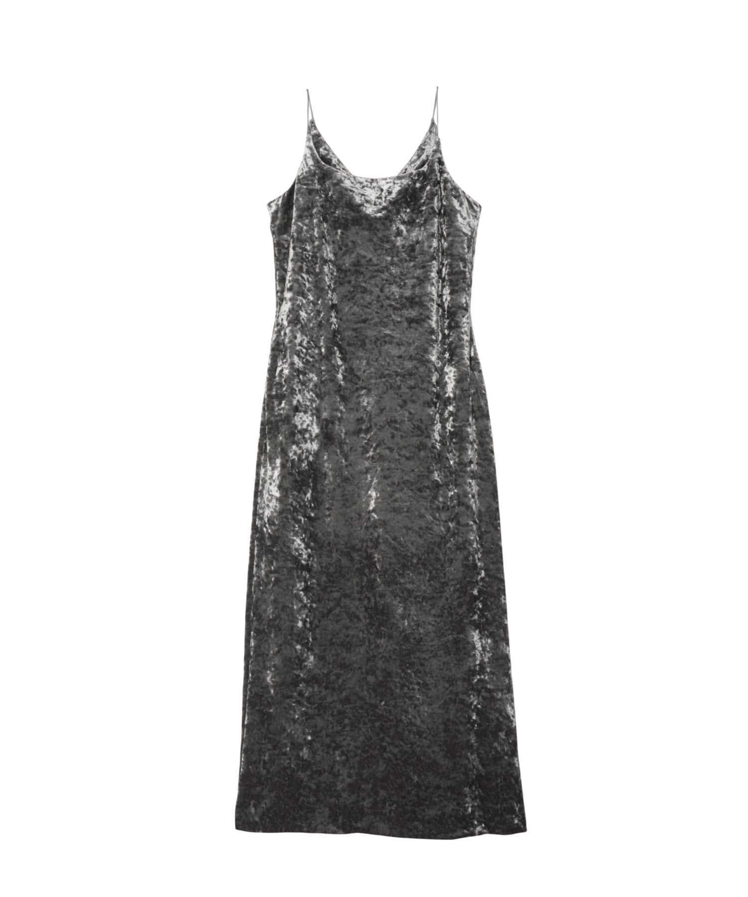 CURVED SQUARE VELOUR DRESS