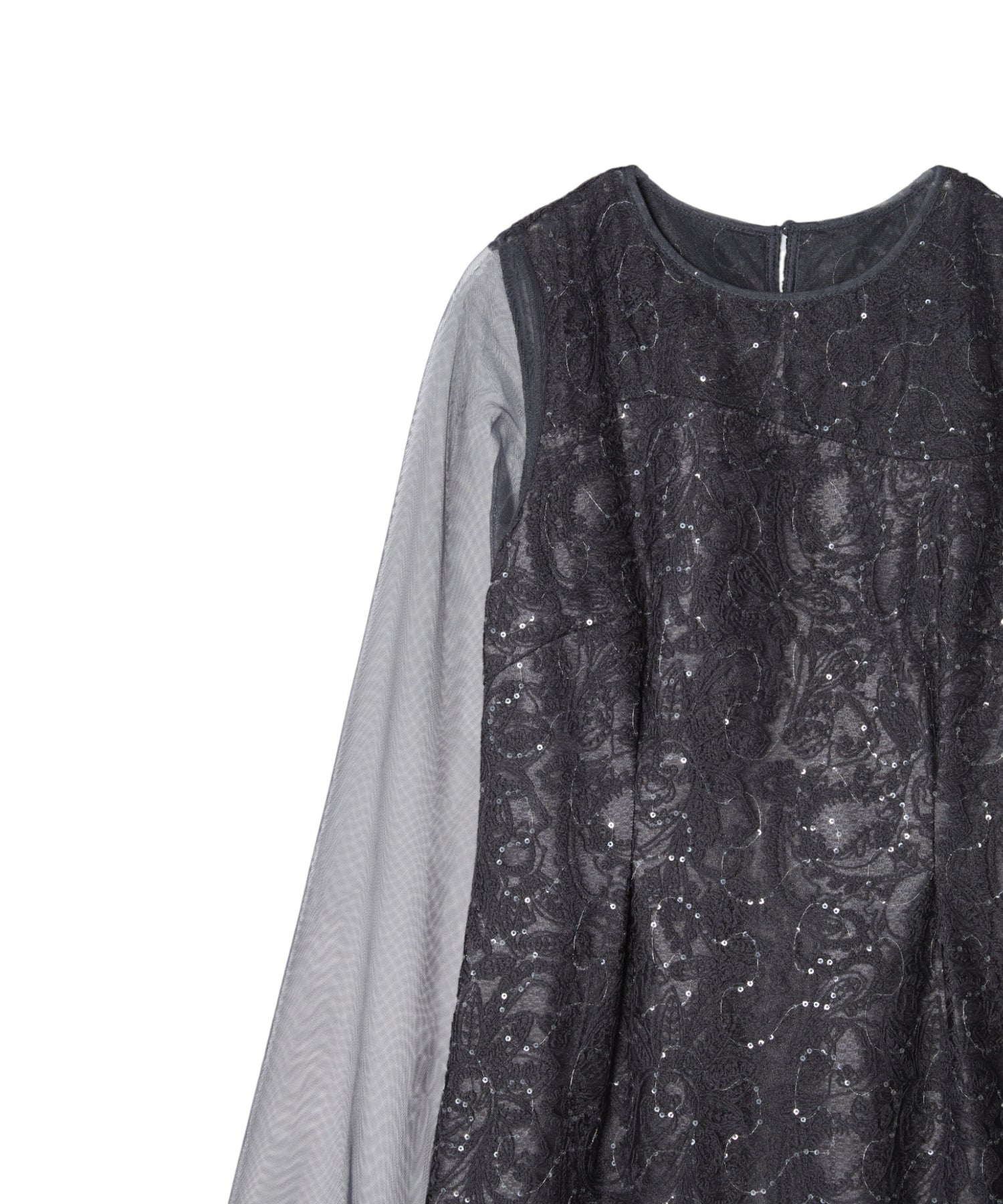 LEAF EMBROIDERY BACK DESIGN DRESS