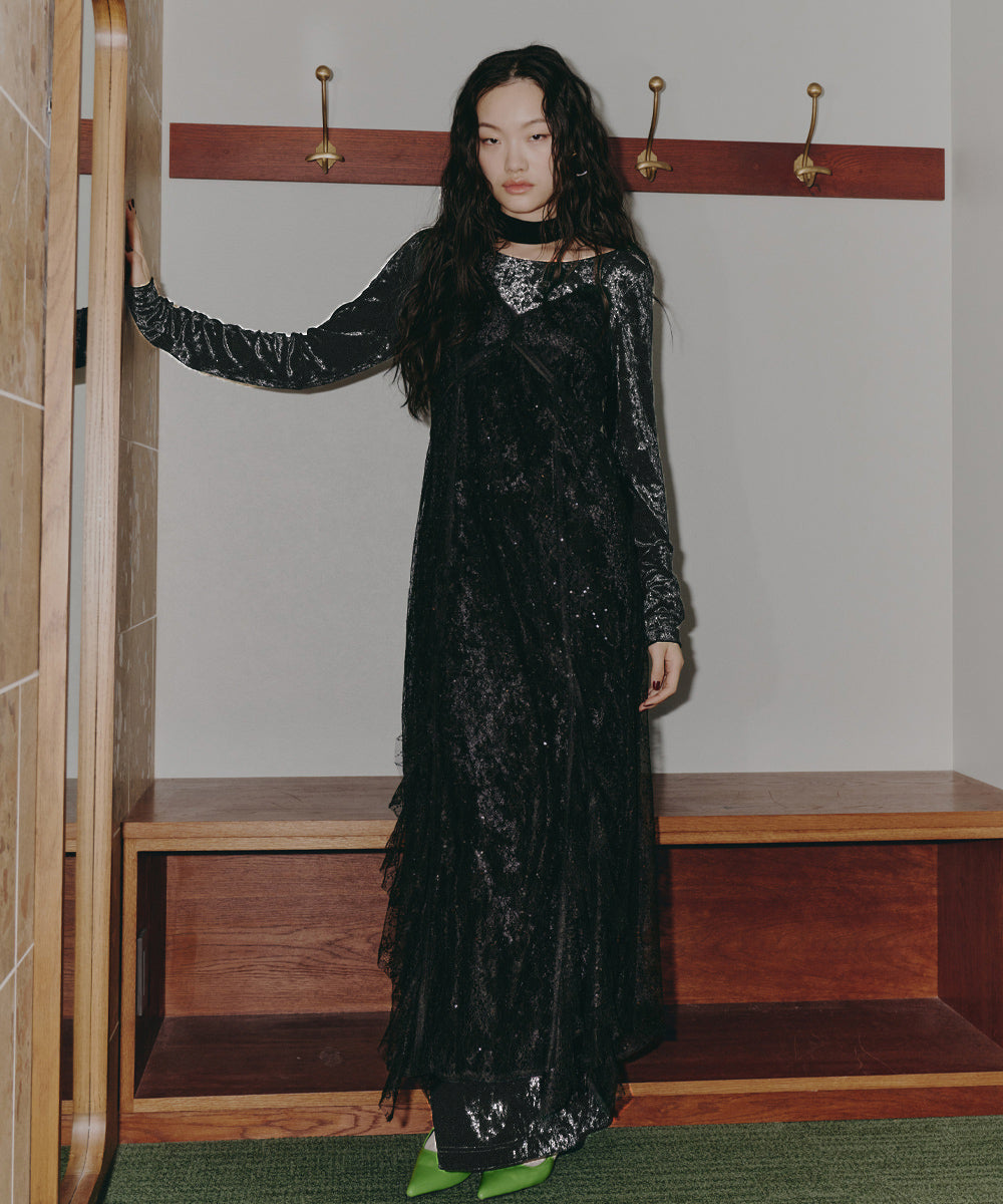 SPARKLE LACE VELOUR DRESS