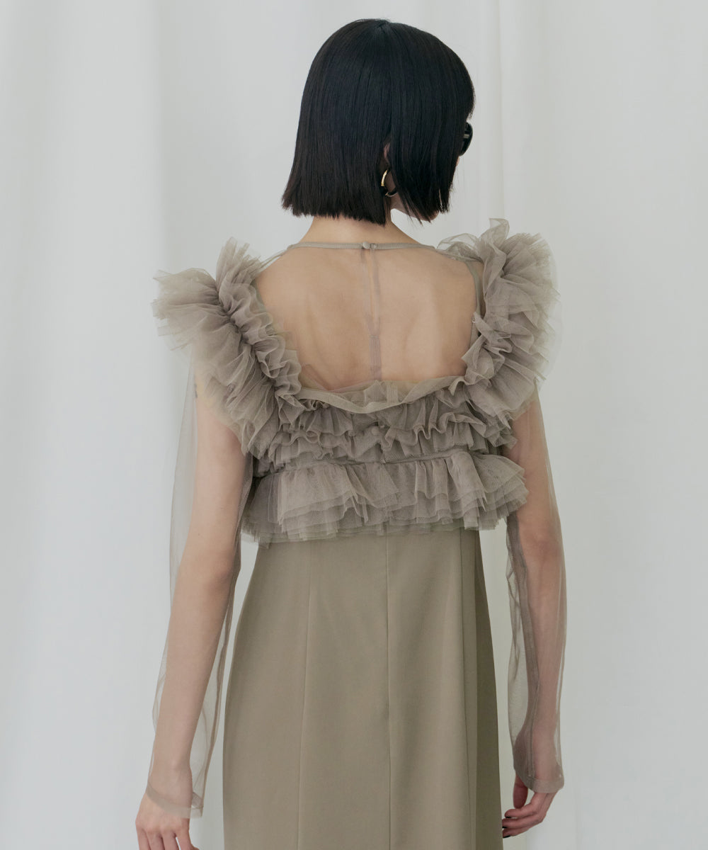 VOLUME RUFFLE LAYER DRESS