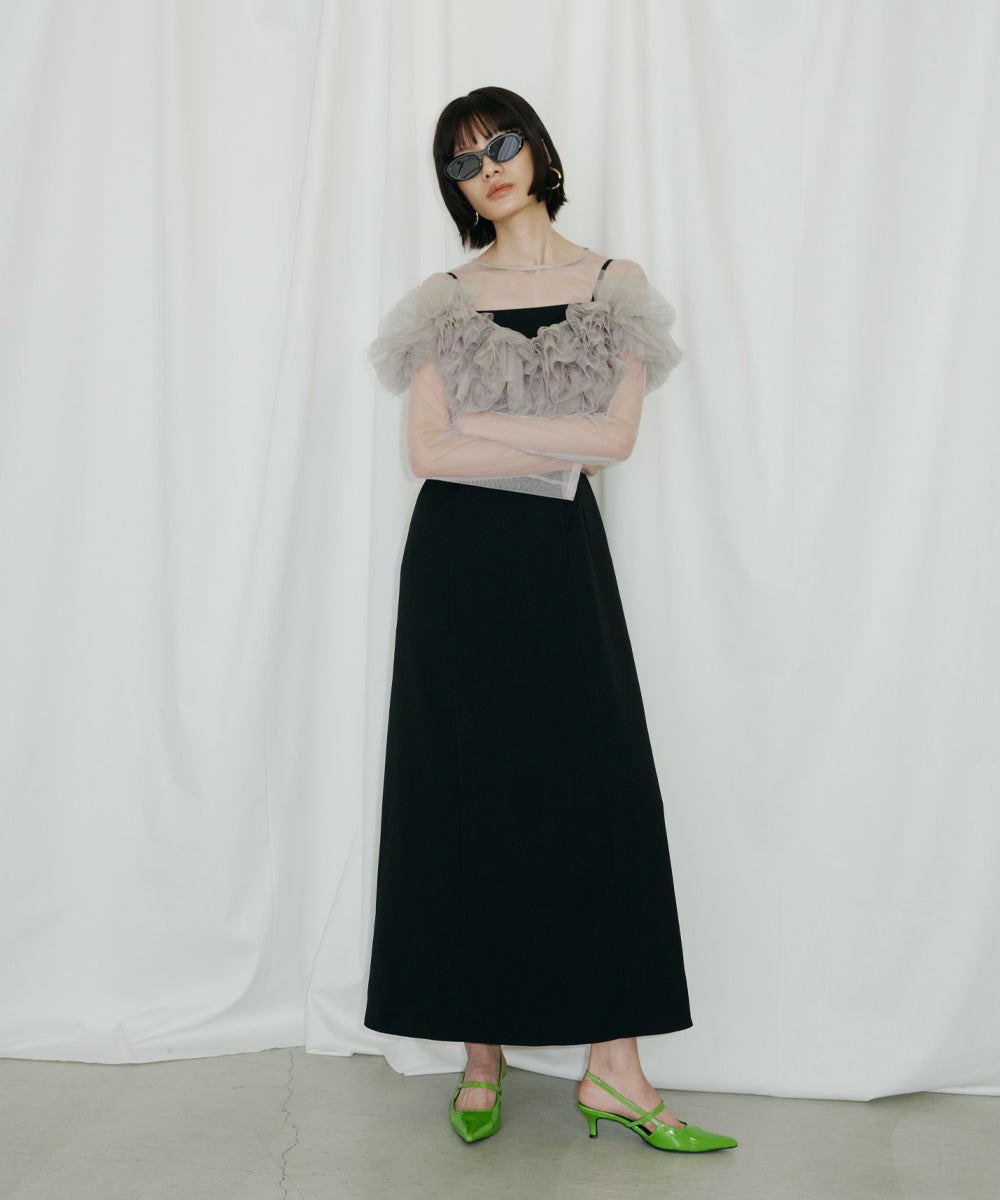 VOLUME RUFFLE LAYER DRESS
