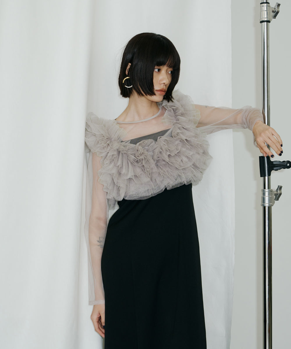 VOLUME RUFFLE LAYER DRESS