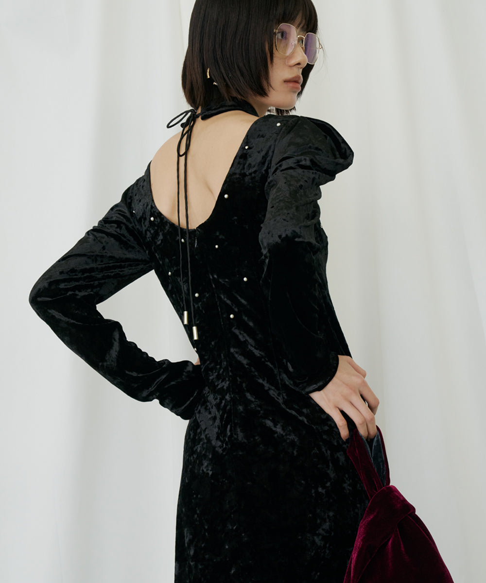 PEARL GLOW VELOUR DRESS