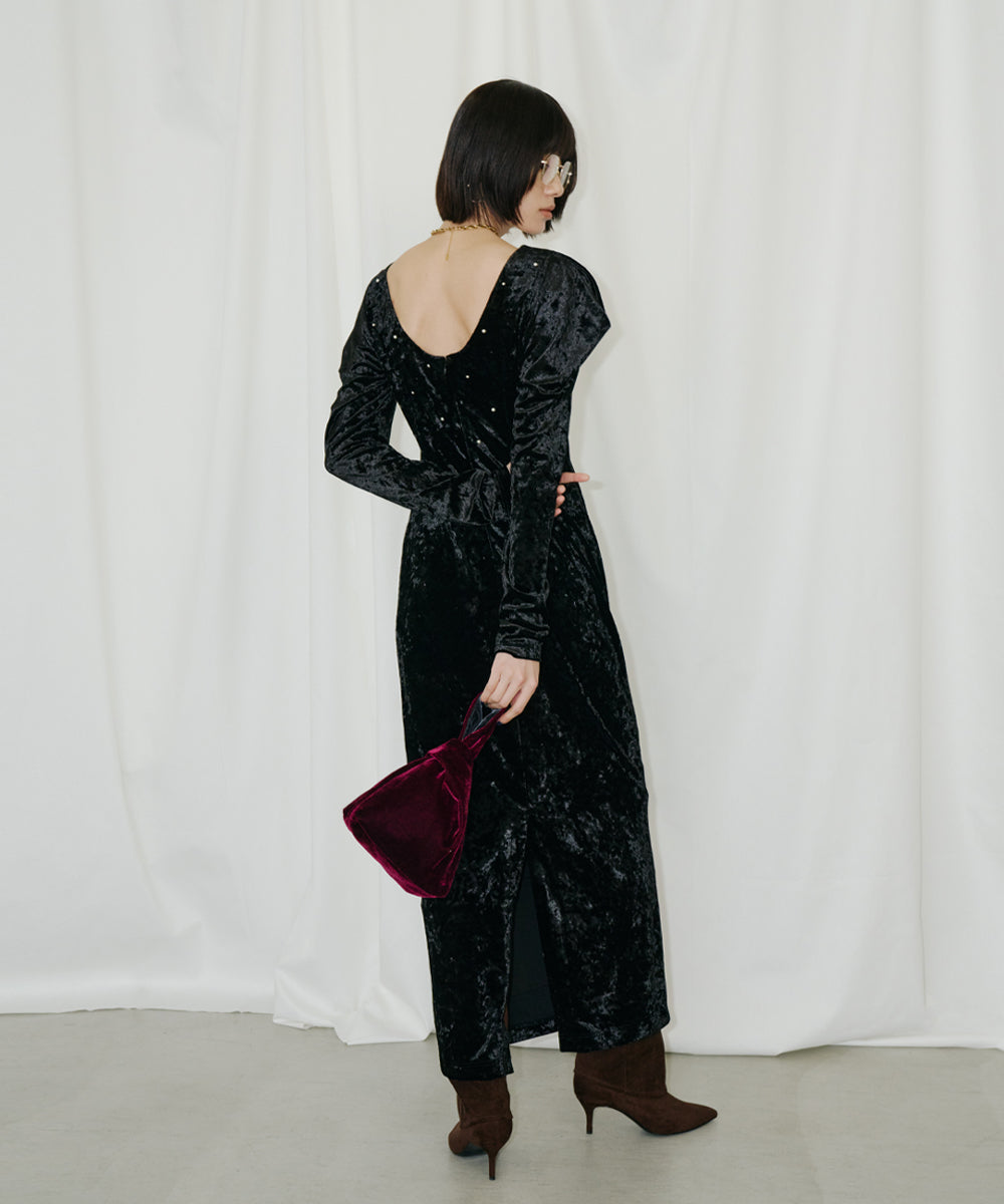 PEARL GLOW VELOUR DRESS