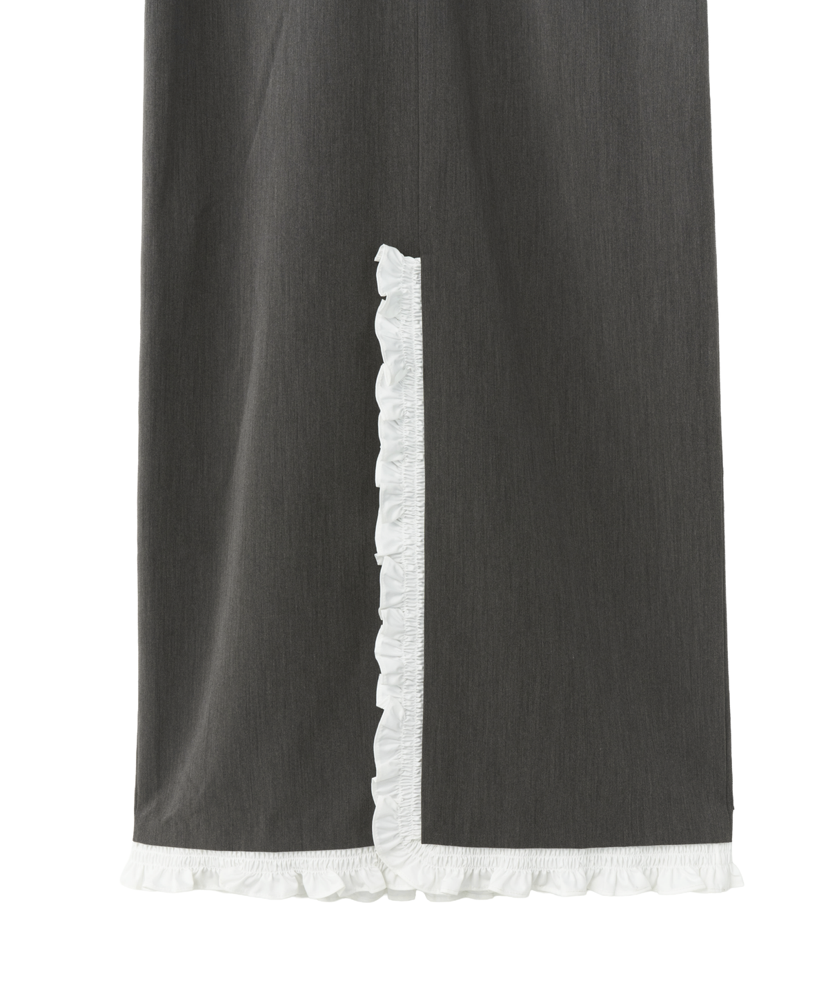 FRILLS TRIM LONG DRESS
