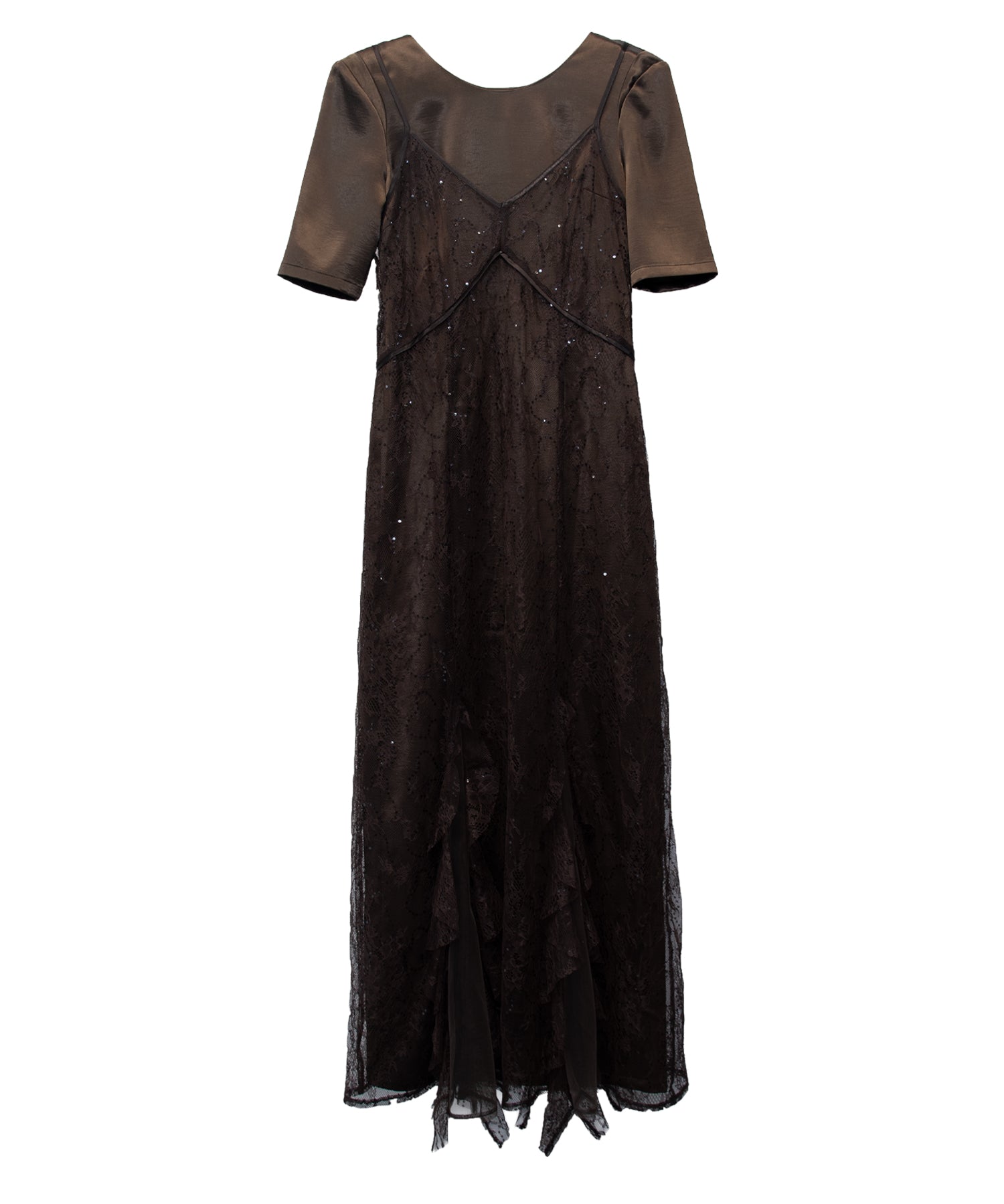 SPARKLE LACE SATIN DRESS