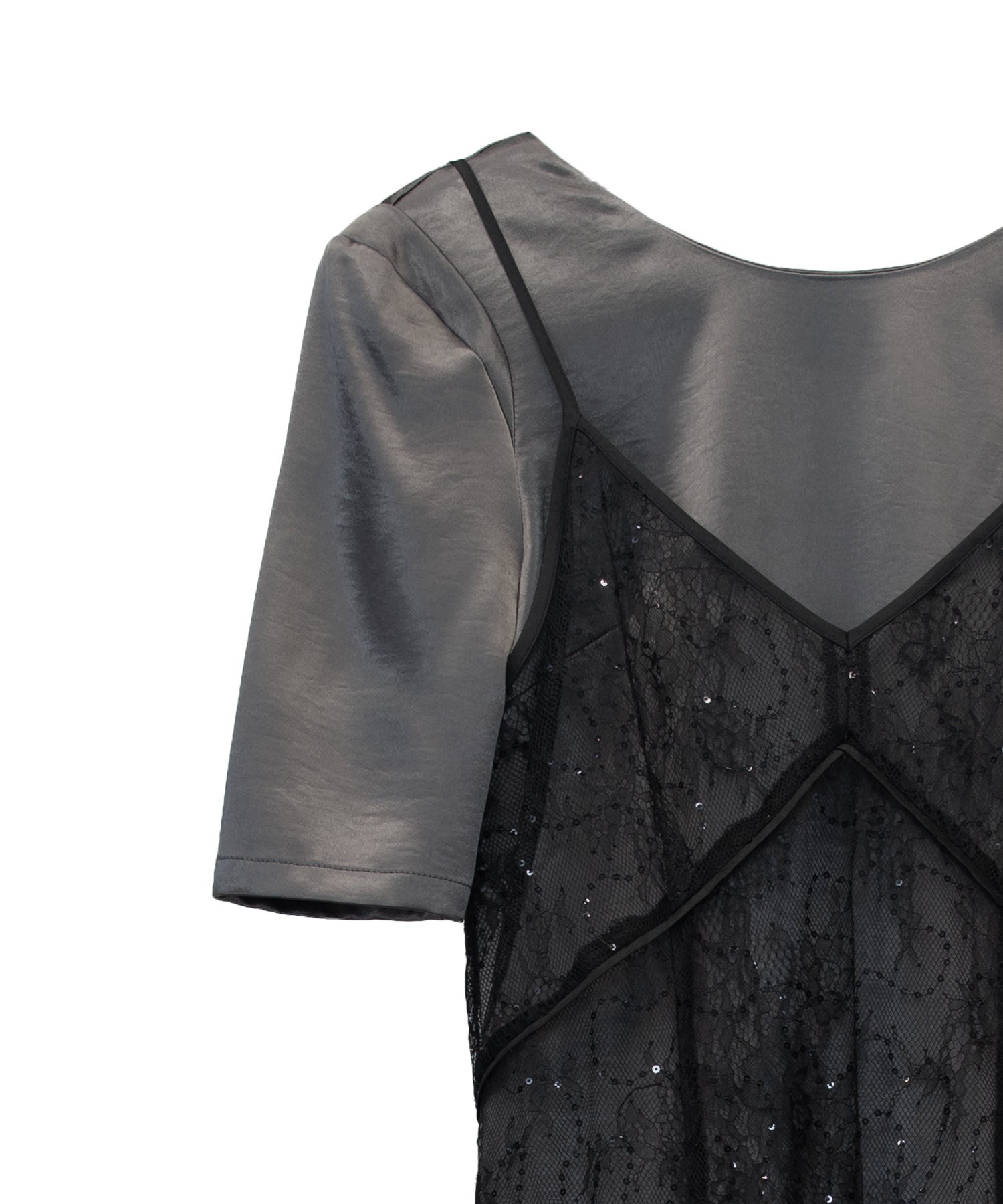 SPARKLE LACE SATIN DRESS