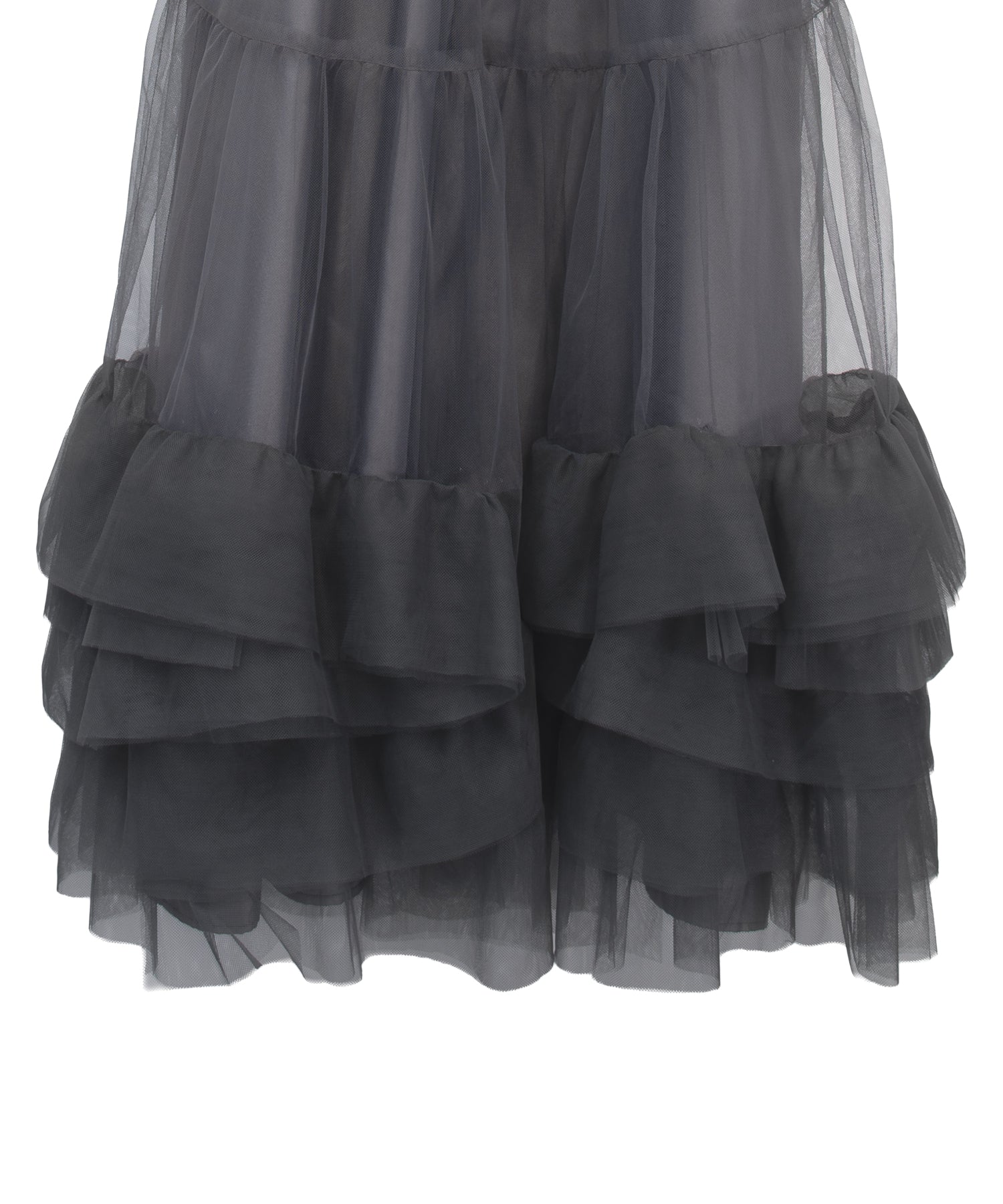 VOLUME TULLE PUFF SLEEVE DRESS