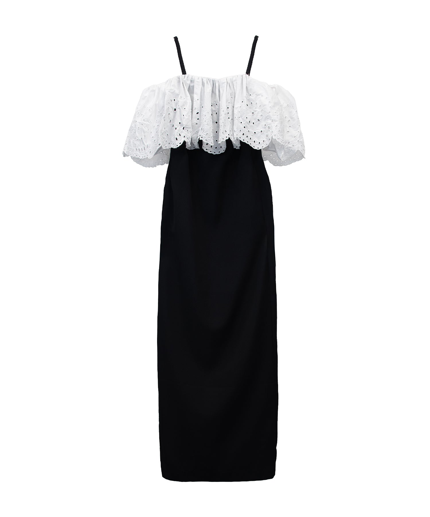 CUTWORK FRILL DRESS