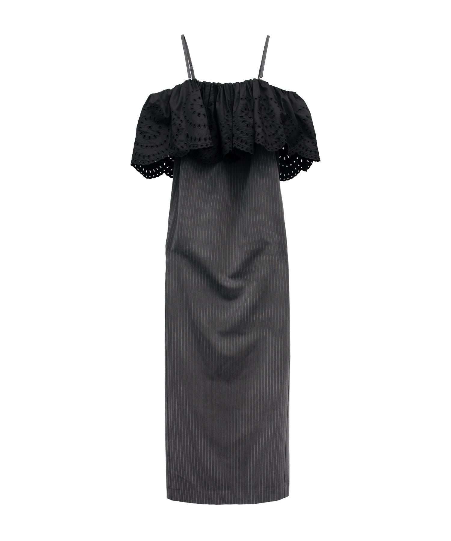 CUTWORK FRILL DRESS