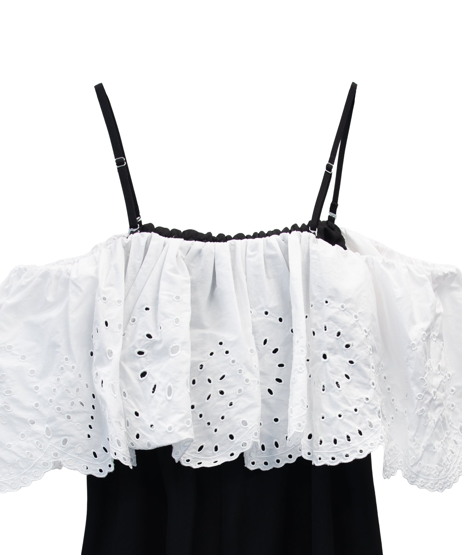 CUTWORK FRILL DRESS