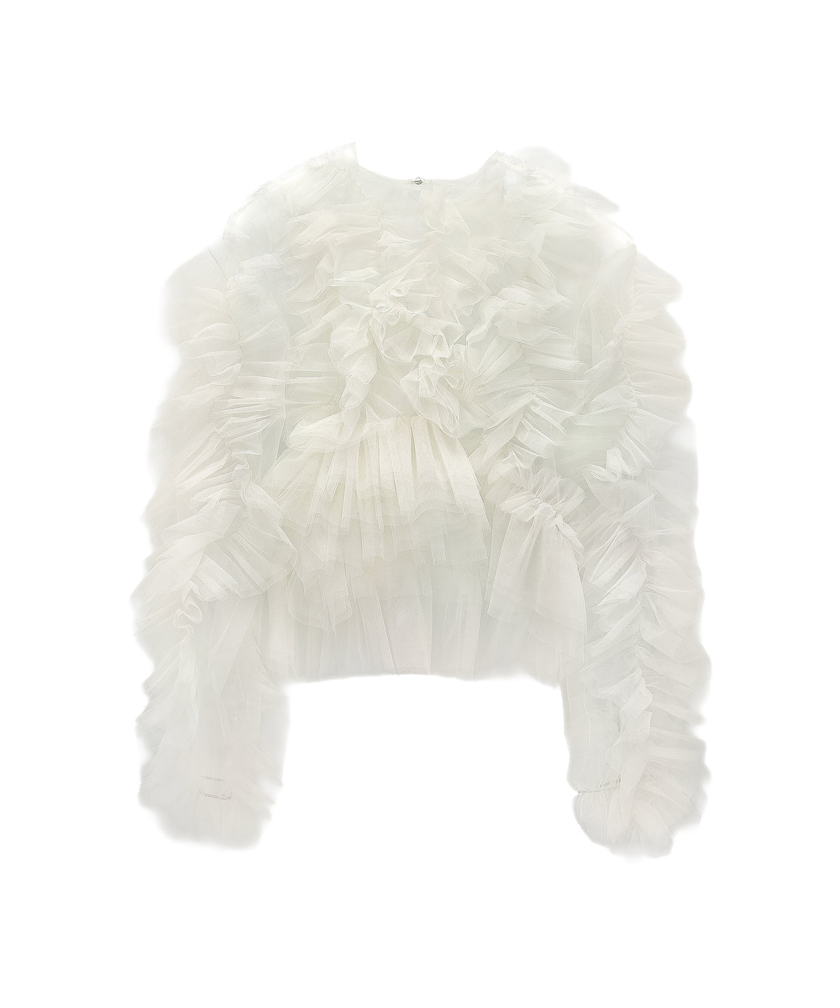COUTURE FRILL TOPS アイボリー 正面 物撮り画像