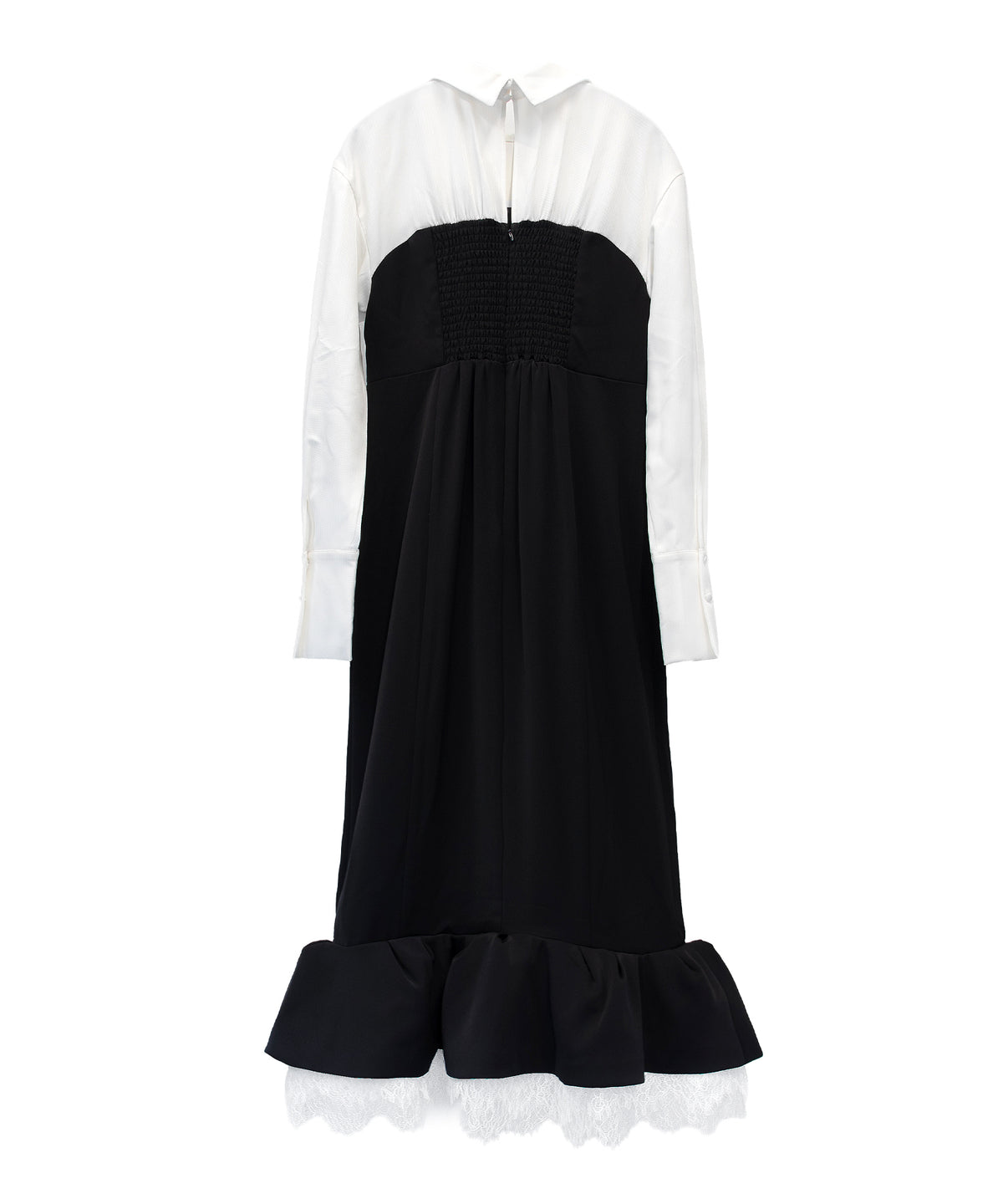 TAILORED FRILL DRESS ブラック 背面全身物撮り画像