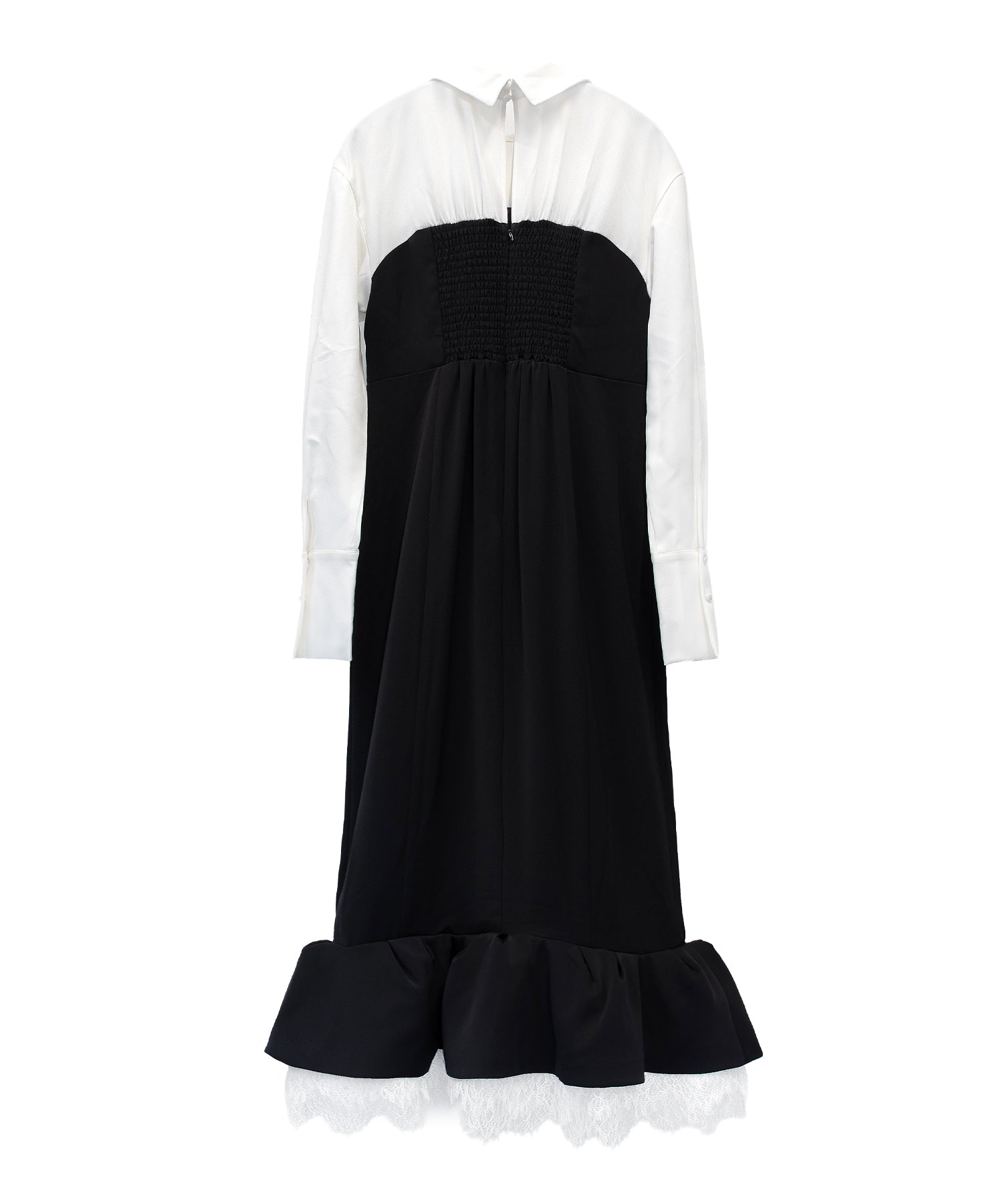 TAILORED FRILL DRESS ブラック 背面全身物撮り画像