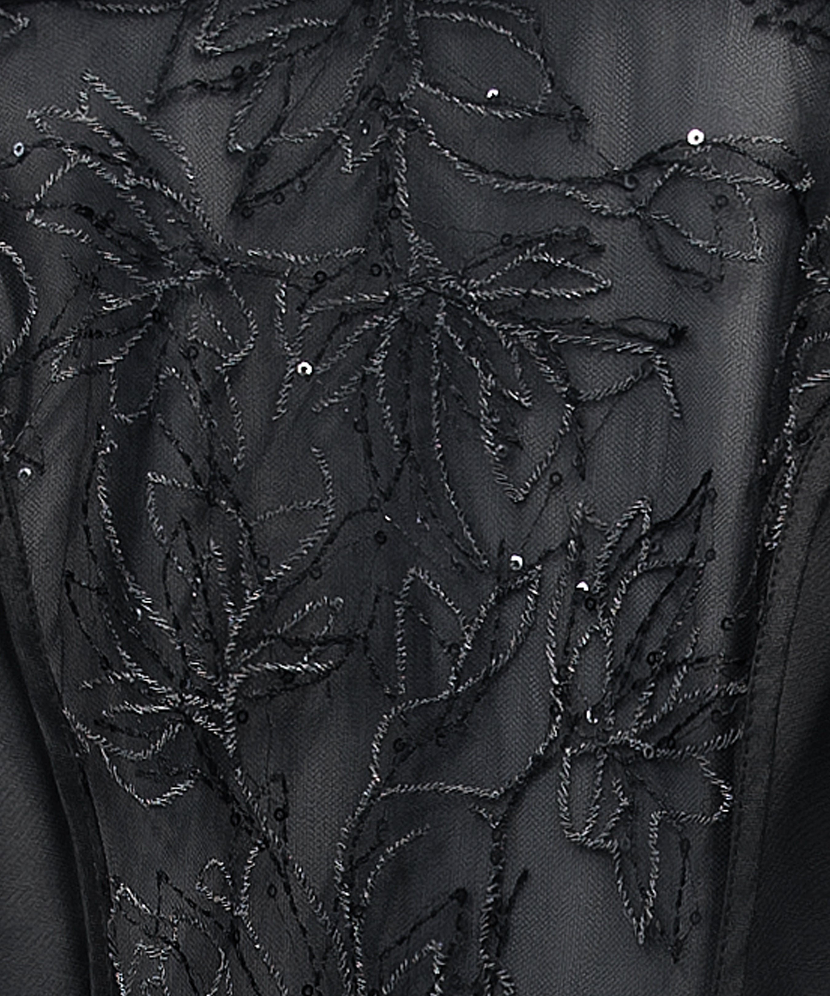 SPANGLE RUFFLE DRESS ブラック 素材画像