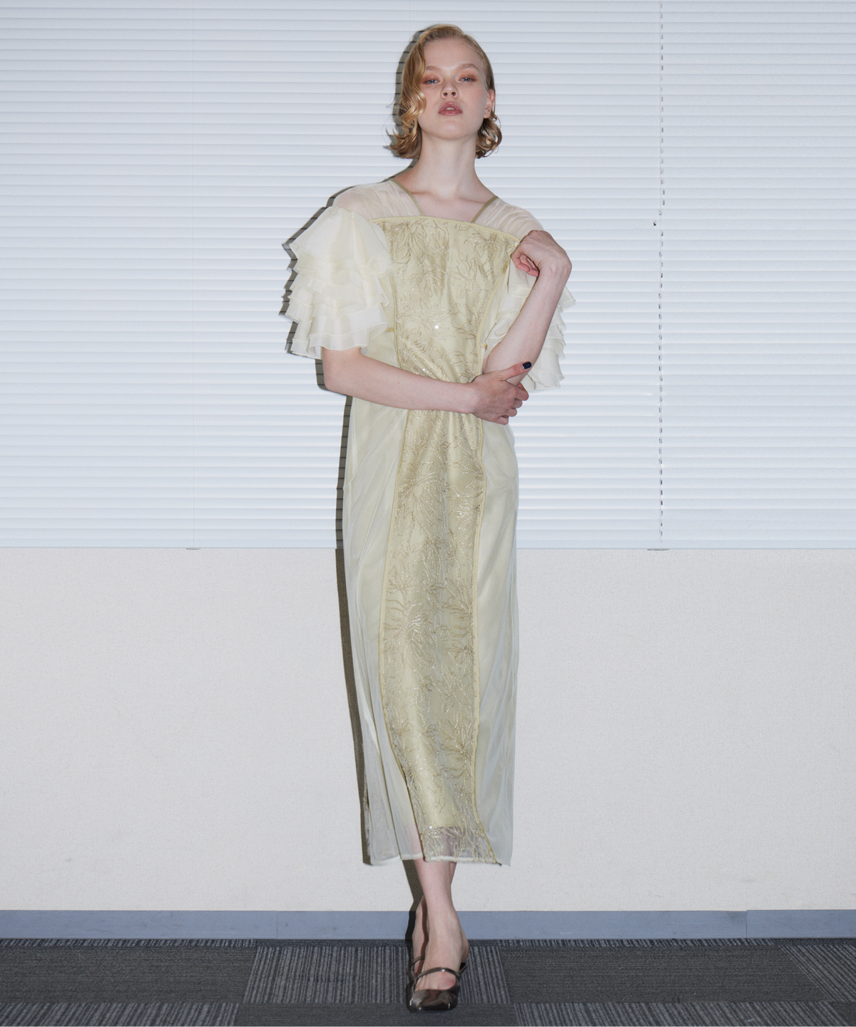SPANGLE RUFFLE DRESS